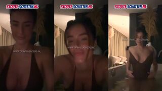 Demi Rutting verleidt met haar tepels in het bad